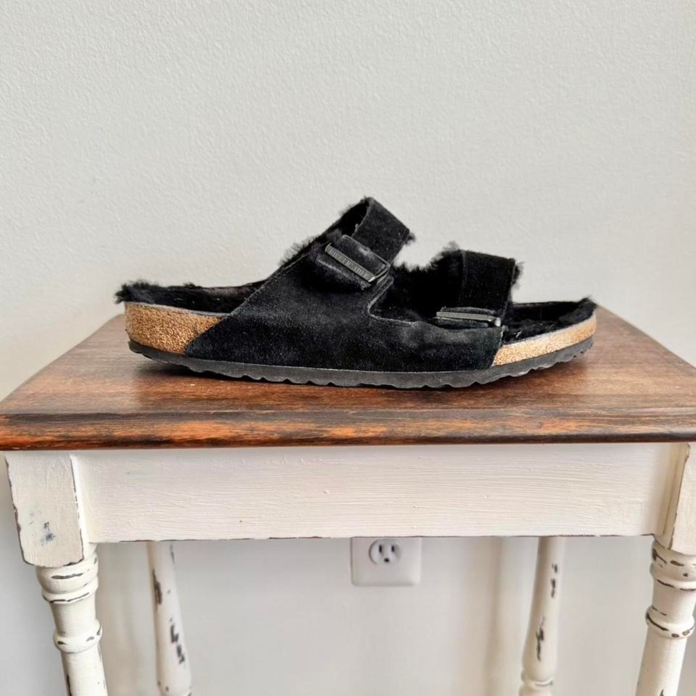 Black Suede Birkenstock Arizona Shearling Size 43 Men